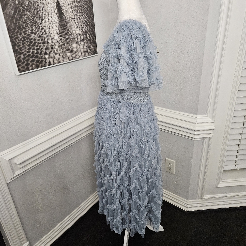Ivy City Co Light Blue Lace Midi Dress - Picture 9 of 13